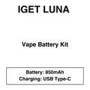 IGET – Luna KP  – Battery Kit – 850mAh (No pods included)