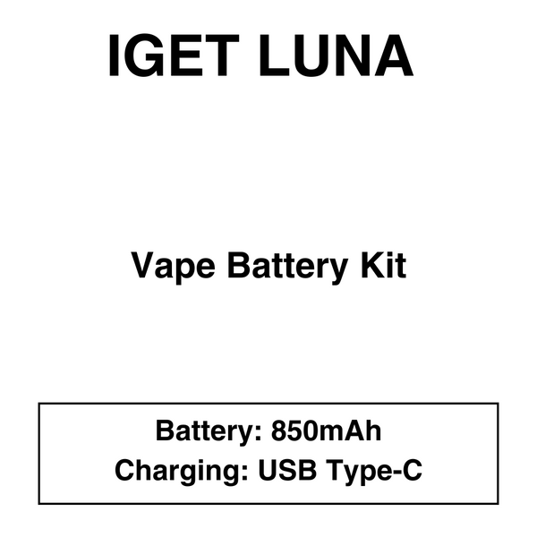 IGET – Luna KP 13000 – Battery Kit – 850mAh (No pods included)
