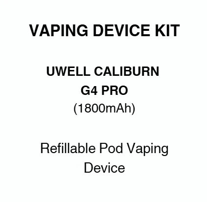 Uwell Caliburn G4 Pro Pod System Kit 1800mAh