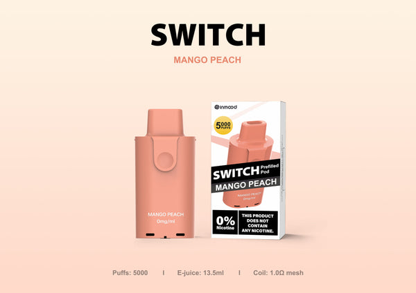 Inmood Switch Pod System/Disposable Vape Replacement Pod – 5000 Puffs – 0% (No Nicotine)