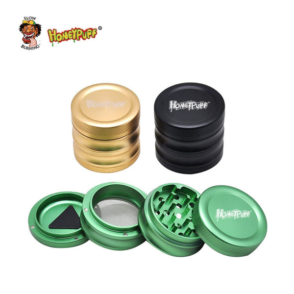 HONEYPUFF Aircraft Aluminum Herb Grinder 56MM Tobacco Grinder Crusher Spice Grinder Small And Heavy Design Mellow Solid Texture